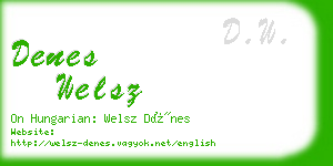 denes welsz business card